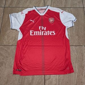 Arsenal Soccer Jersey Men XXL Red White Puma Home Fly Emirates Henley Adult